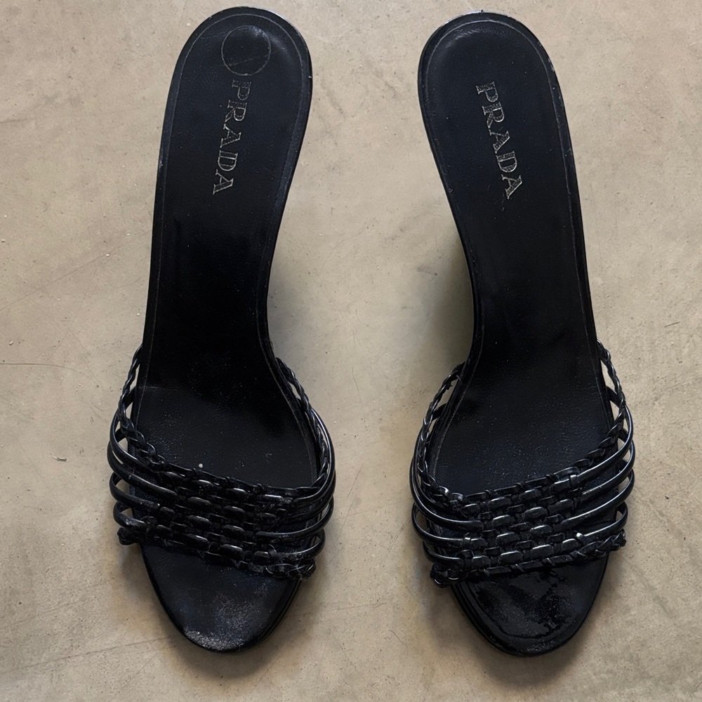 Prada Women's Black Strappy Heels